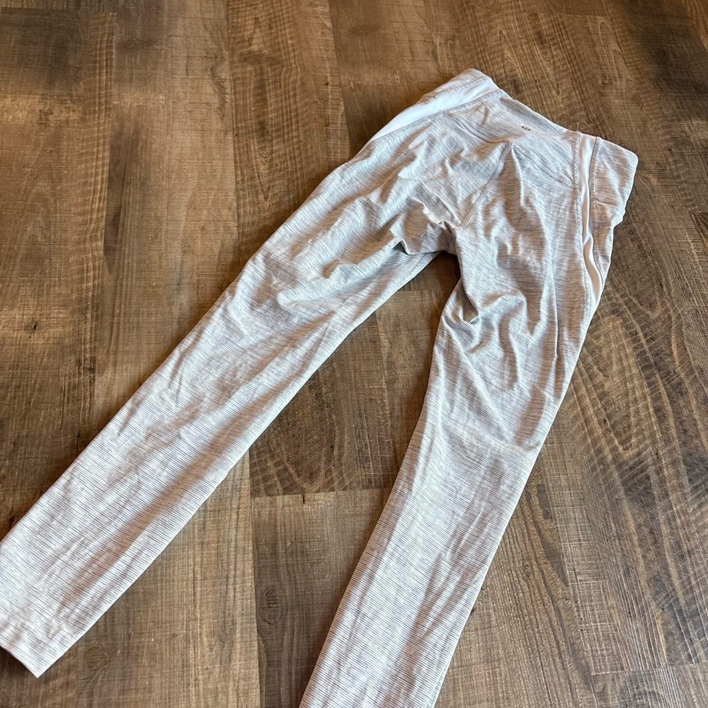 lululemon athletica Light Gray Striped Leggings